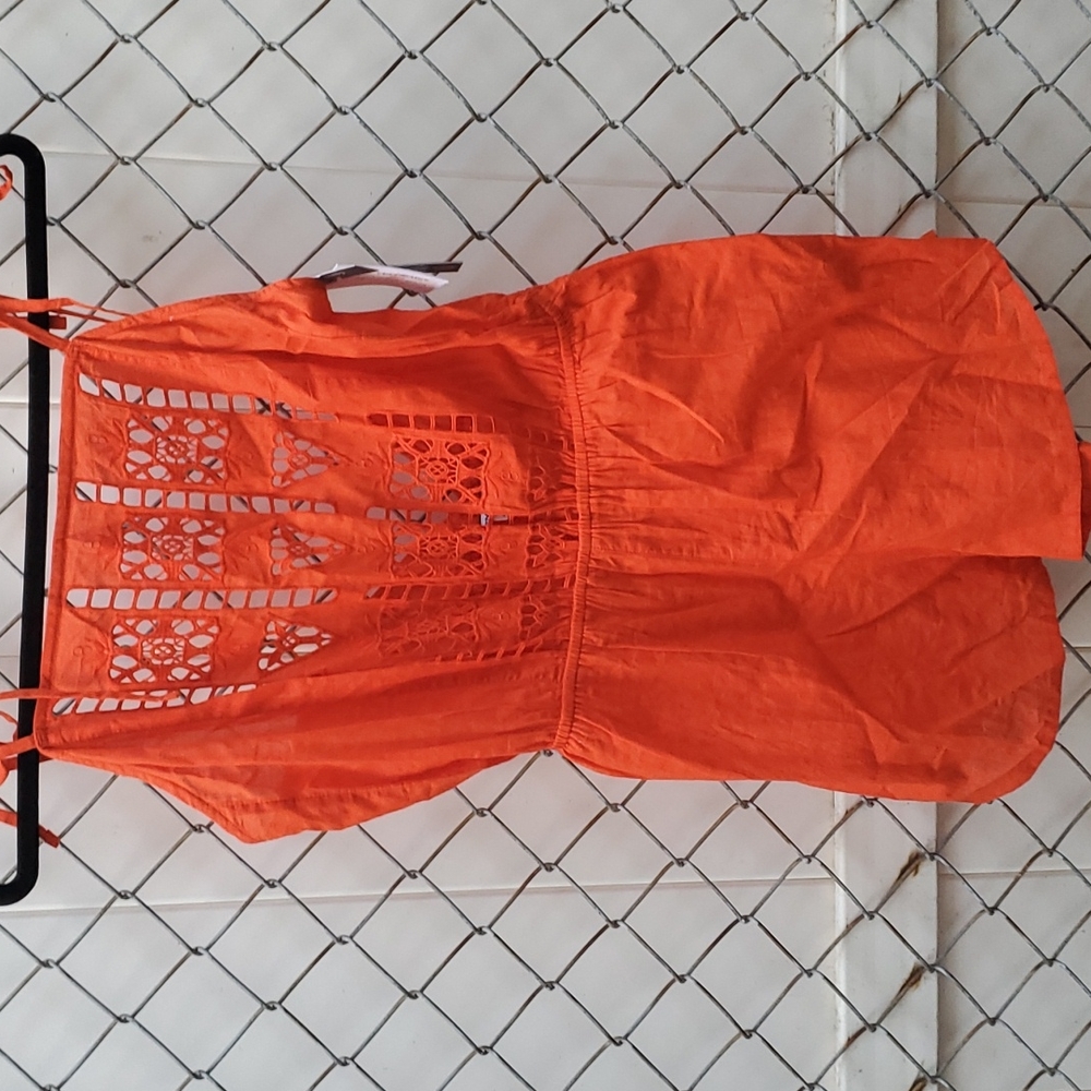 Orange Romper Cover-up